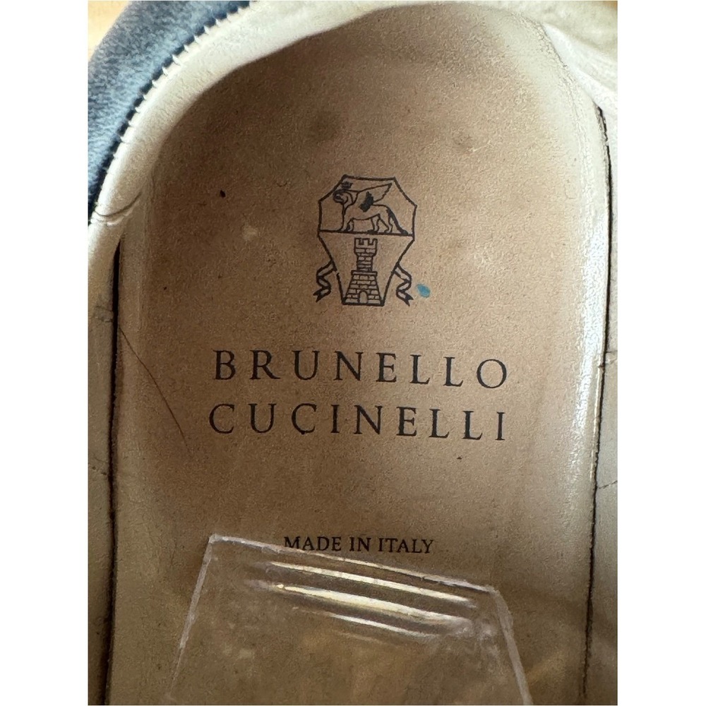 Brunello Cucinelli Men's 43 Gray Nubuck Suede Leather Low Top Sneakers Italy - Picture 3 of 9